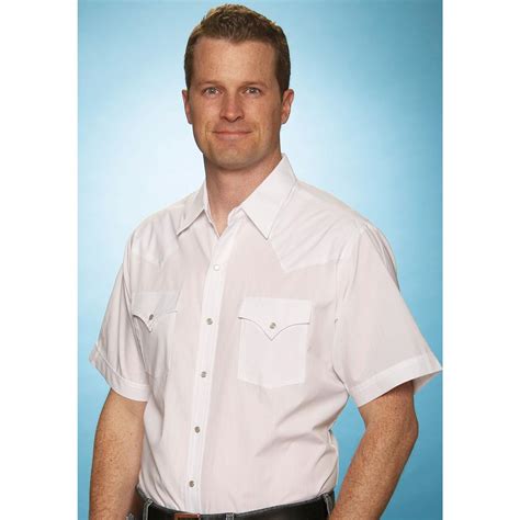 Ely Cattleman® Short Sleeve Solid Western Shirt - 167595, Shirts ...