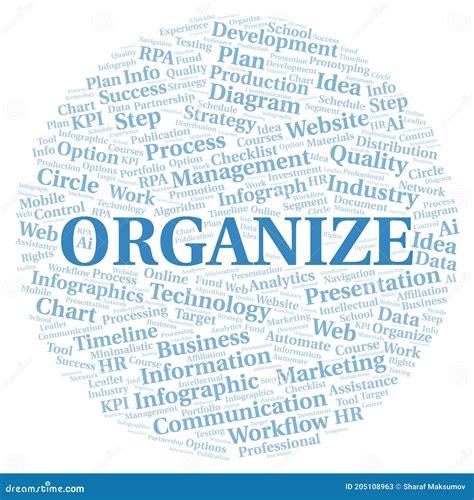 Organize Typography Word Cloud Create With The Text Only Stock
