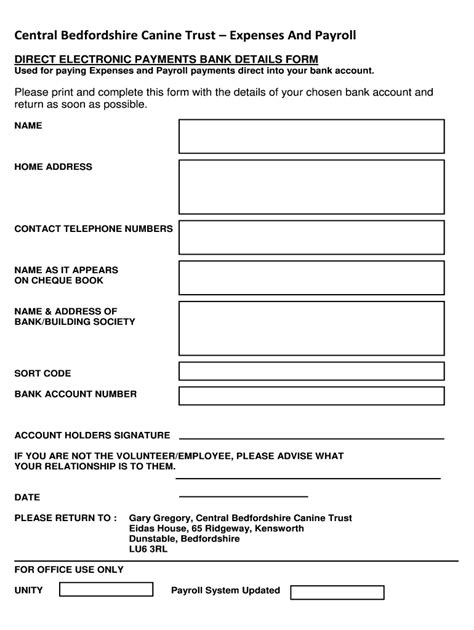 Bank Details Template Form Fill Online Printable Fillable Blank