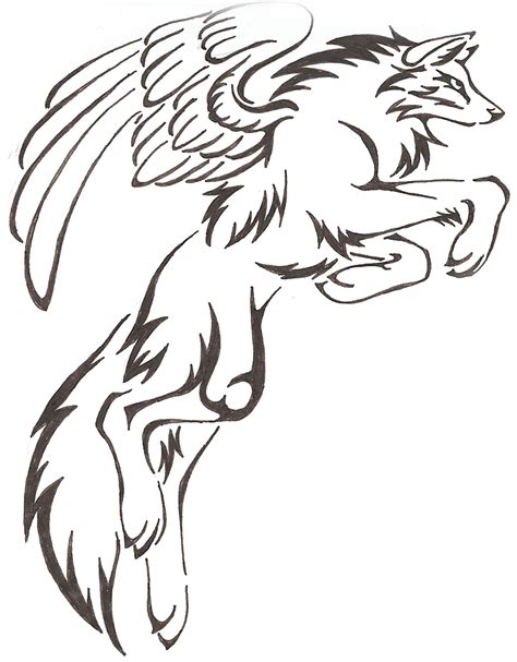 How To Draw A Cartoon Wolf With Wings Step By Step For Beginners Easy