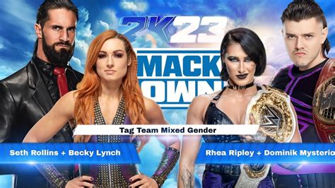 Wwe K Tag Team Mixed Gender Seth Rollins Becky Lynch Vs Dominik Mysterio Rhea Ripley