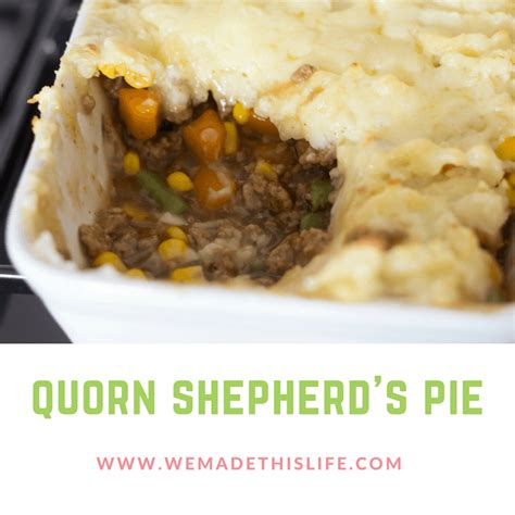 Serves 4 per serving 385 cals 10.9g fat. Easy Quorn Shepherd's Pie Recipe - We Made This Life