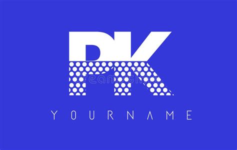 pk p k dotted letter logo design with blue background stock vector illustration of brand
