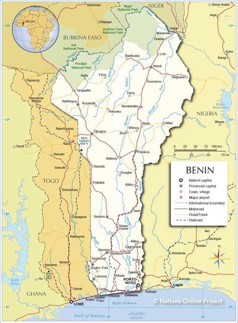 Nations Online Political Map Of Benin 1200 Pixel Nations Online Project