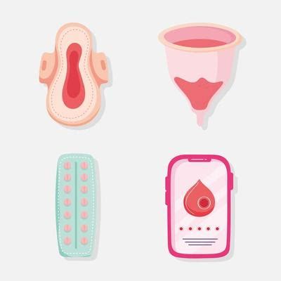 Six Menstruation Period Icons Vector Art At Vecteezy
