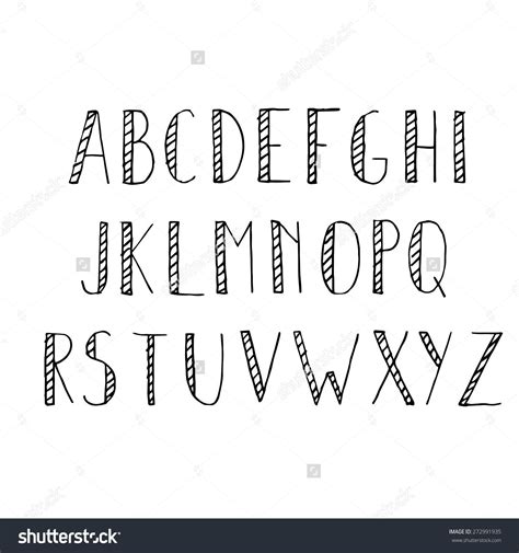 Hand Drawn Alphabet Set Pencil Texture Handwriting Font Vector