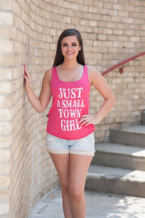 Just A Small Town Girl Tank Top Girly Hot Pink Just A Small Town