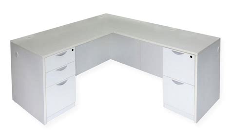 White White L Shaped Desk With Drawers Chassis By Express Office
