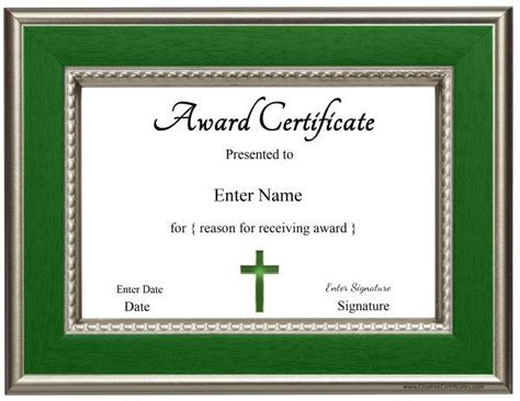 Christian Certificate Template Customizable
