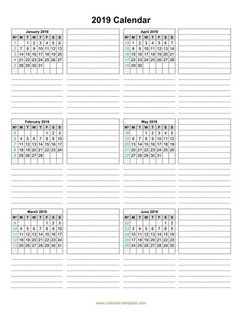Calendar Template Two Months Per Page Calendar Template Daily