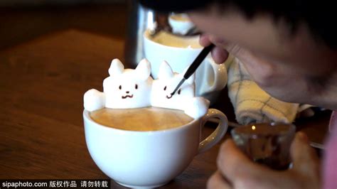 日本超萌3d咖啡拉花 可爱到令人难以入口