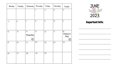 27 Minimalist Free June Calendars To Download Onedesblog