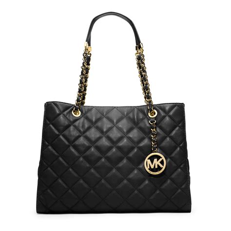 Michael Kors Susannah Quilted Leather Large Tote In Black Lyst