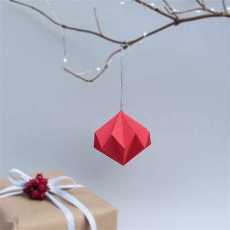 Solid Geometric Diamond Christmas Ornament The Origami Boutique