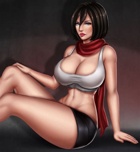 Rule 34 1girls Attack On Titan Breasts Cleavage Female Female Only