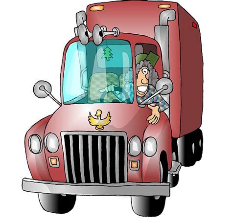 Cartoon Of The Woman Truck Driver Illustrations Royalty Free Vector