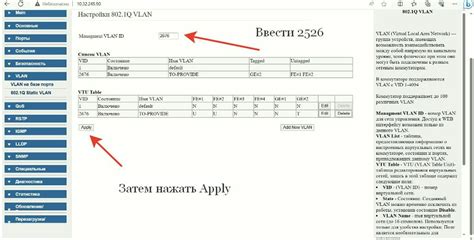 Настройка VLAN Telegraph