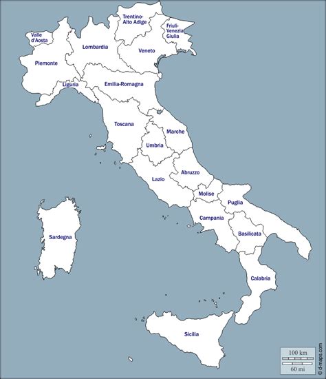 Cartina Regioni Italia Editabile