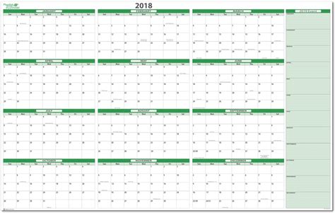 2018 Planning Calendar Template Hq Printable Documents