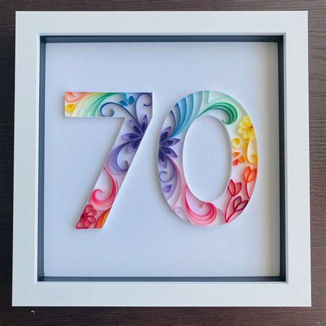 Rainbow Age Quilling Art In Box Frame Great Wall Decor Can Etsy Uk Quilling Art Quilling