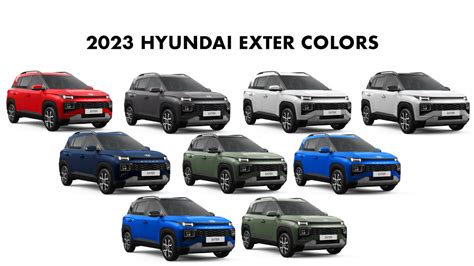 2023 Hyundai Exter Colors Khaki Blue Starry Night White Red Gaadikey