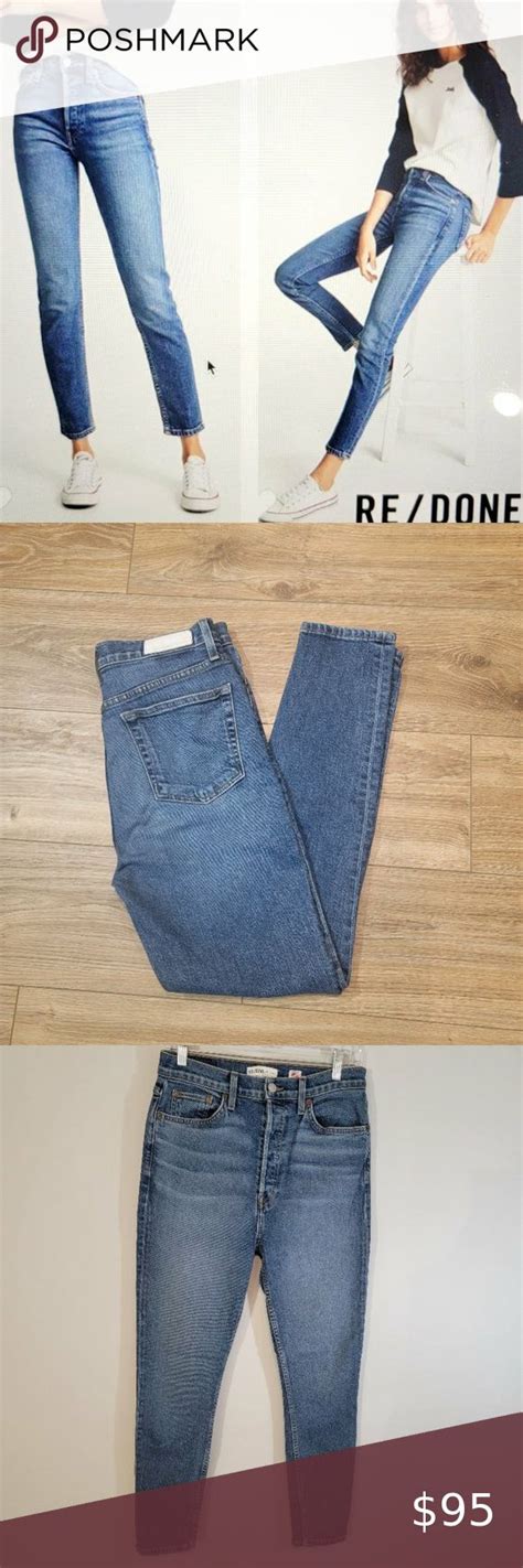 Redone Original Blue High Rise Button Fly Mid 70s Blue Jeans Size 30