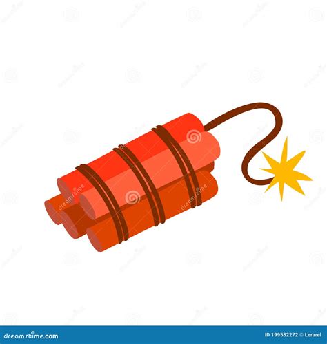 Vector Illustration Of A Dynamite Bomb Explosion Cartoon Detonate A