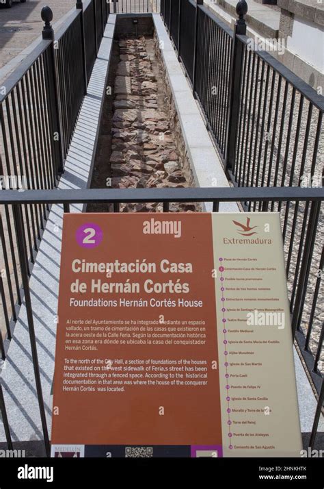 Foundations Hernan Cortes House Extremadura Spain Stock Photo Alamy