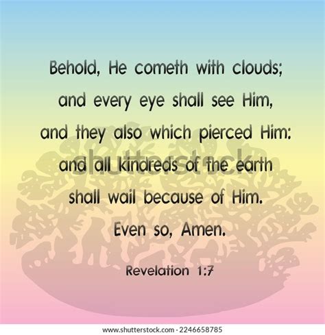 Revelation 17 Behold He Cometh Clouds Stock Vector Royalty Free