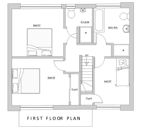 Simple Village House Plans With Auto Cad Drawings First Floor Plan