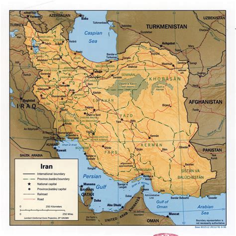 Large Detailed Political And Administrative Map Of Iran With Relief