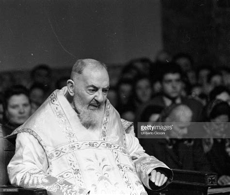 Padre Pio During The Mass At The Sanctuary Of Saint Pio Of Pietrelcina