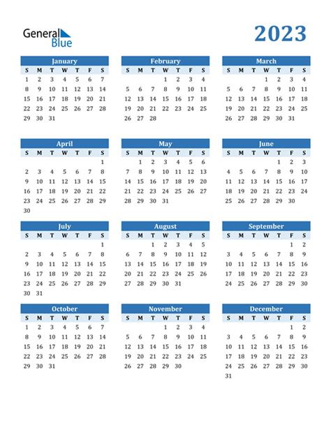 2023 Calendar Pdf Word Excel 2023 Calendar Free Printable Word