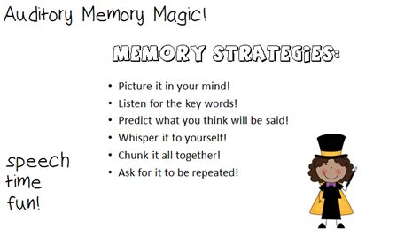 Auditory Memory Magic Speech Time Fun Speech And Language Activities