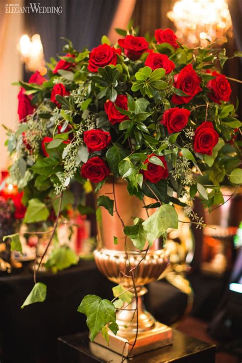 Elegant Wedding Red Rose Centerpiece Wedding Rose Centerpieces