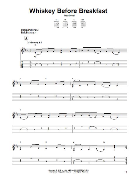 Whiskey Before Breakfast Partitions Traditional Tablature Guitare