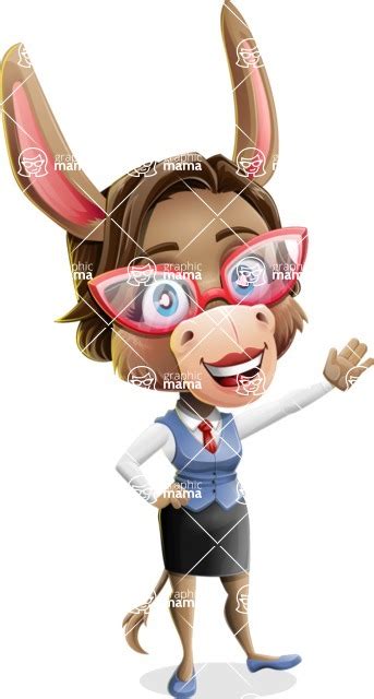 Female Donkey Cartoon Vector Character Vector Cartoon Character