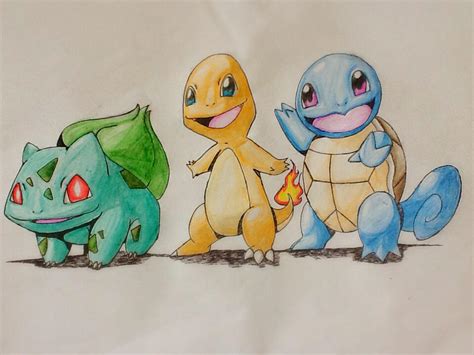 Bulbasaur Charmander And Squirtle By C Nzenwa On Deviantart