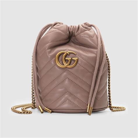 Gucci Gg Women Gg Marmont Mini Bucket Bag In Matelassé Chevron Leather