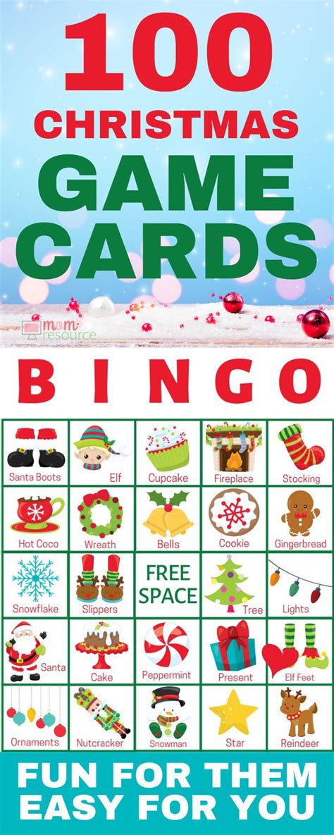 Christmas Printable Bingo Cards For Large Group Up To 140 School