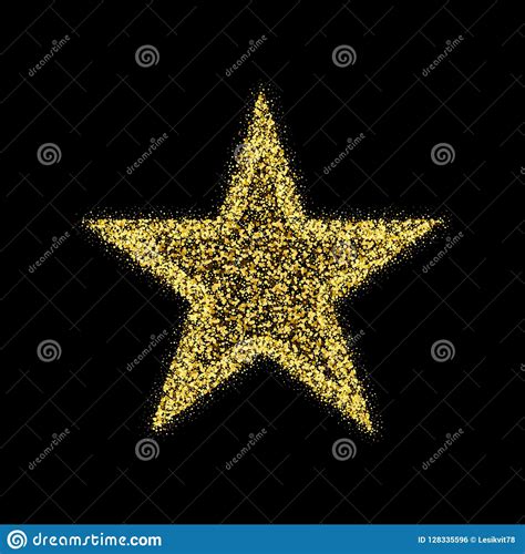 Gold Glitter Vector Star Golden Sparkle Luxury Design Element Amber