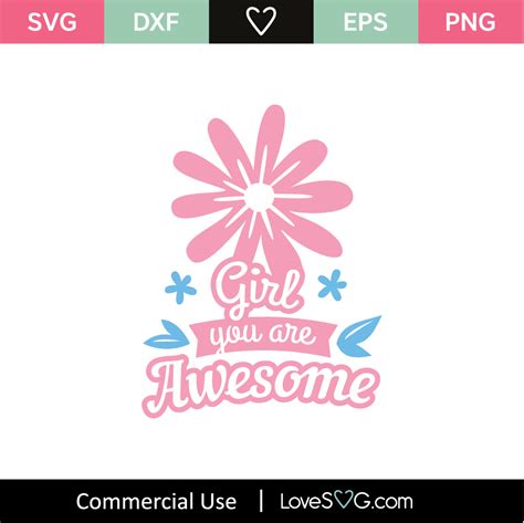 Girl You Are Awesome Svg Cut File