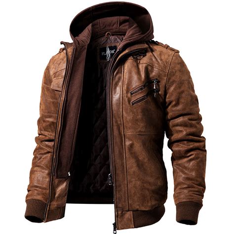 Men's kevlar® weaved motorcycle jacket. Men's Real Leather Motorcycle jacket Removable Hood winter ...