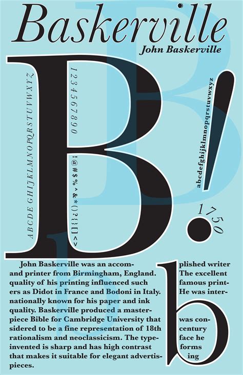 Poster Baskerville Typeface Poster Typography Poster Typography Design Font