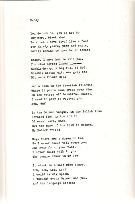 Sylvia Plath Poem About Her Daddy Issues