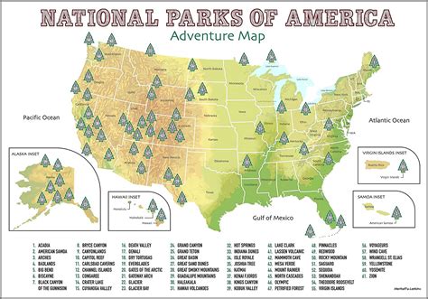 National Parks Usa Map Map Of The World