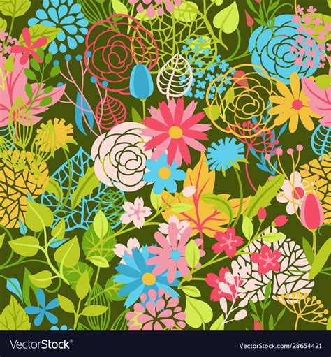 Seamless Pattern With Spring Flowers Royalty Free Vector