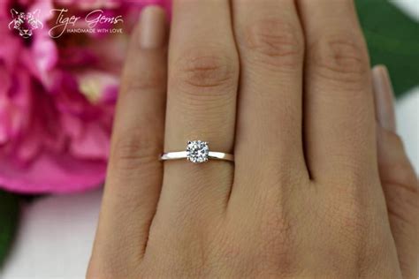 12 Carat Engagement Ring Classic Solitaire Ring Man Made Diamond