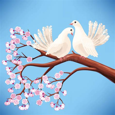 Two White Doves Stock Illustration Illustration Of Peace 4382320