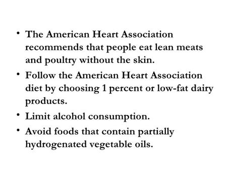 American Heart Association Step 1 Diet